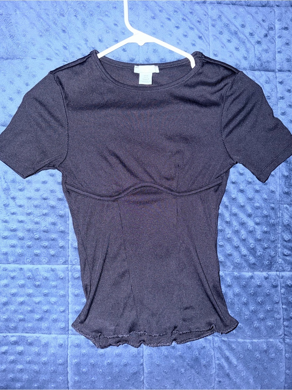 H&M Black Short-Sleeve Fitted Ribbed Tee